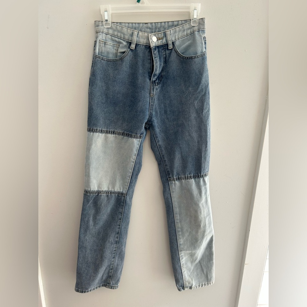 Women’s Y2K Blue Patchwork Jeans artsy hippy urban
